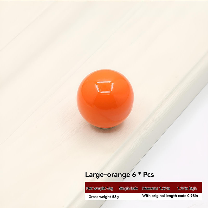 Colorful Ceramic Cabinet Door Handle, Round Single Hole Design