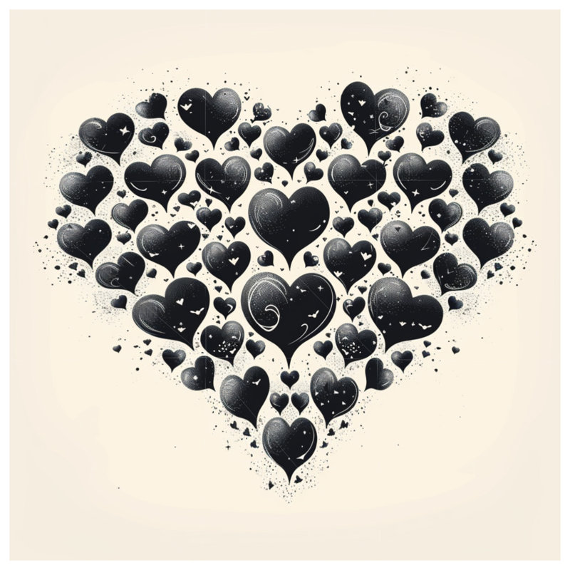 Housse de couette moderne Hearts Bedding, Grand lit