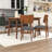 5-Piece Modern Dining Set with Farmhouse Table with 4 Upholstered Chairs for Dining Room-375574661