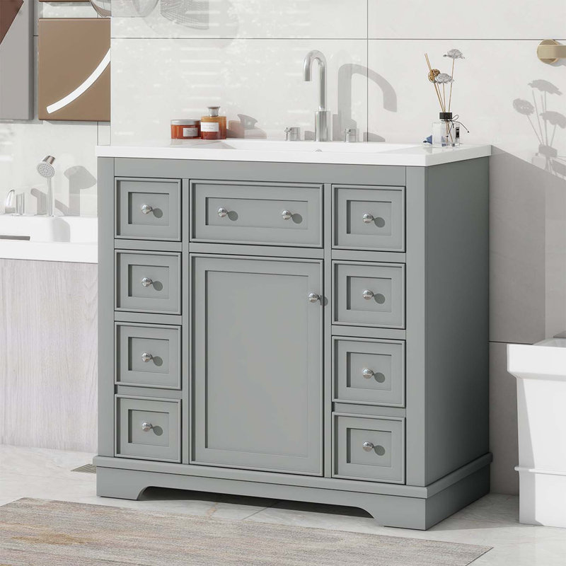 Rangement pour salle de bain Diain, Gris