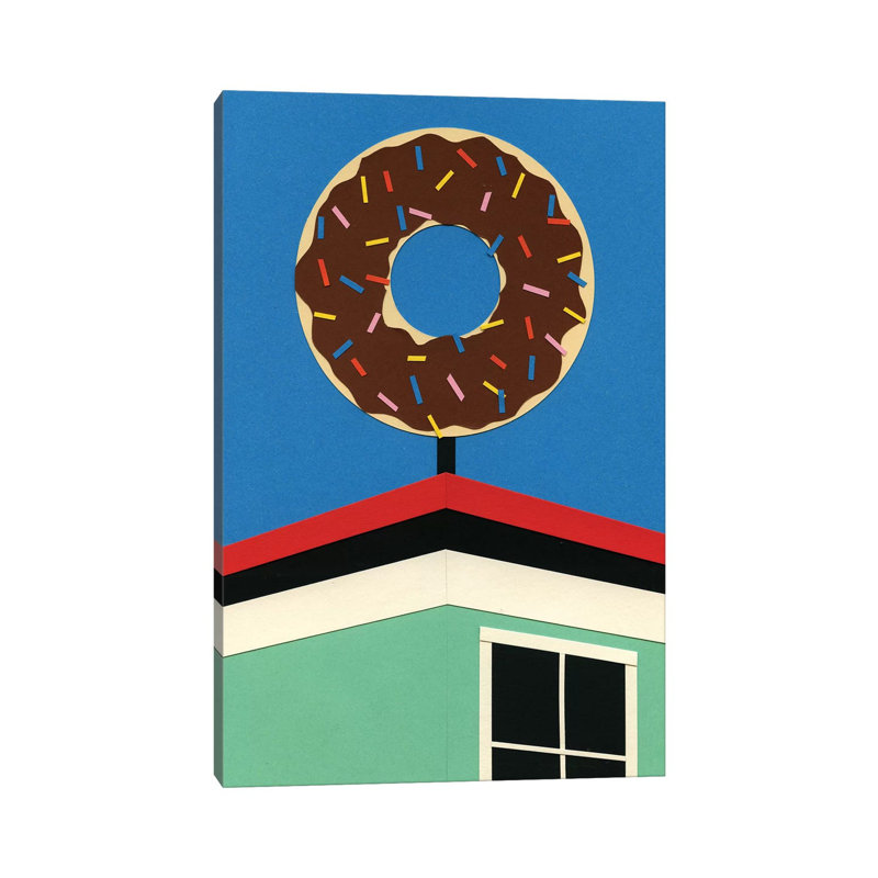 LA Donut Corner - reproduction d'art sur toile tendue, H 60 po x l 40 po, Toile tendue, Ne s’applique pas