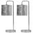 Toccoa 46Cm Polished Chrome Arched Table Lamp Set