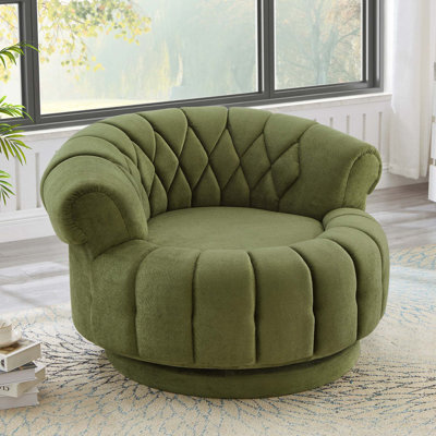 Fauteuil d'appoint pivotant à 360 ° en chenille avec siège rond surdimensionné