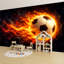Murale auto-adhésive moderne pour la chambre à coucher Peel and Stick L 69 po x l 96 po avec imprimé ballon de soccer
