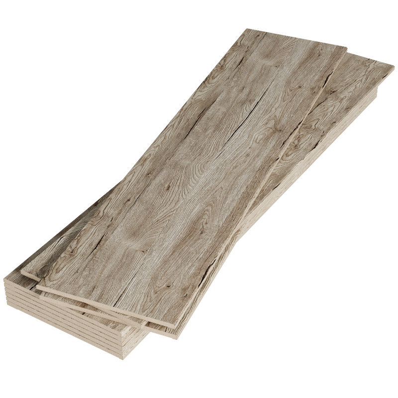 Panneaux muraux en bois récupéré 6,7 po x 26,8 po Falkirk Stirling (paquet de 36), Beige