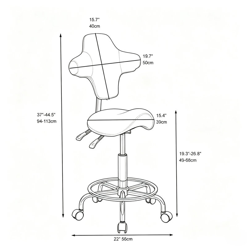 Chaise pivotante à hauteur réglable, tabouret ergonomique, White
