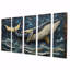 Baleine dans des tons bleus et blancs - ensemble d'art mural sur toile baleine-1516633621