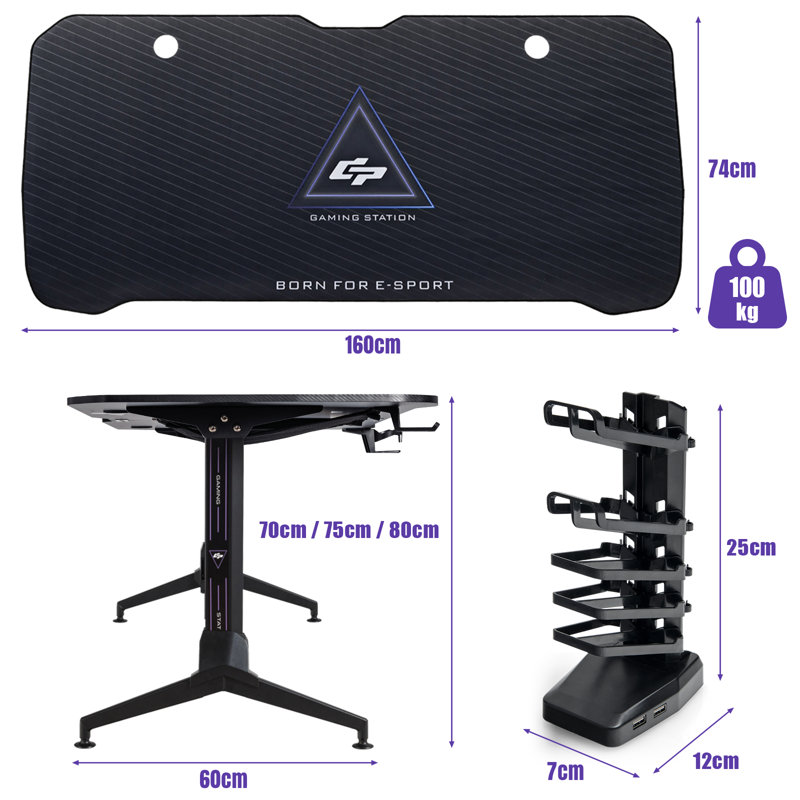 Rectangle Height Adjustable 160cm L Modular