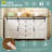 Farmhouse Storage Cabinet with Sliding Barn Doors and Drawers,Buffet Table with Power Outlet-637632292