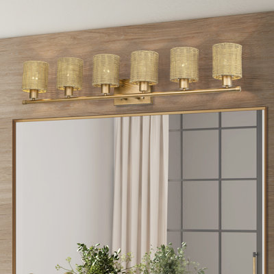 Arsdale 6 Light Antique Gold Leaf Extra Large Vanity Sconce