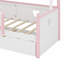 Lit de jour avec tablettes et lit gigogne en forme de maison-570176772-570313055