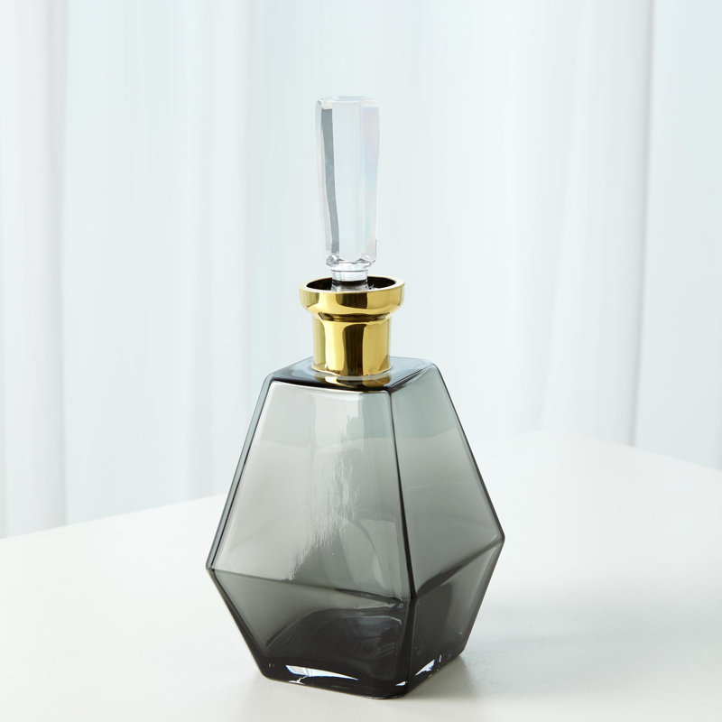 Smoke Decanter w/Gold Neck