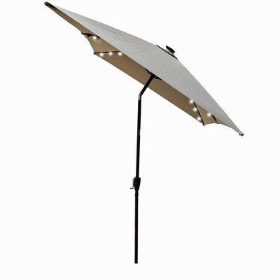 10 X 6.5T Rectangular Patio Solar LED Lighted Outdoor Umbrellas With Crank And Push Button Tilt For Garden Backyard Pool Swimming Pool