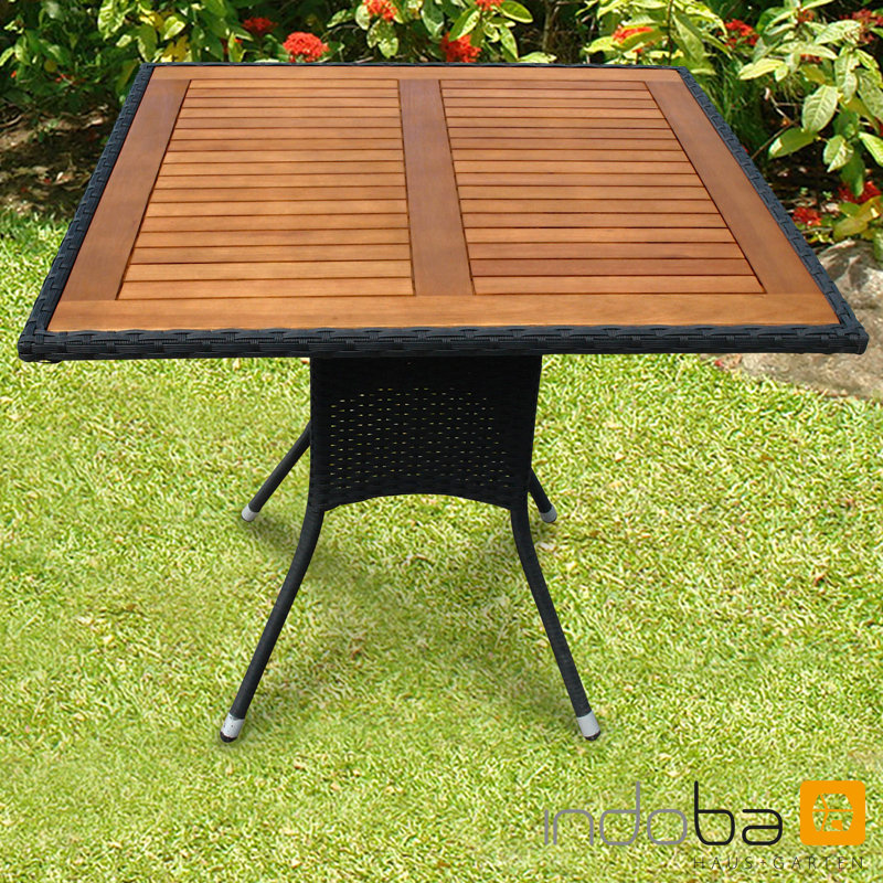 Kylemore Square Metal Outdoor Dining Table , 85cm cm W 85cm cm D, Black
