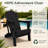 Black All-Weather HDPE Plastic Folding Adirondack Chair with Cup Holder for Patio & Garden (Set of 4)-476871629-484979593