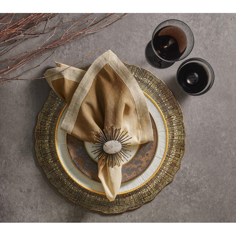 Flare Napkin Ring, Gold/Black