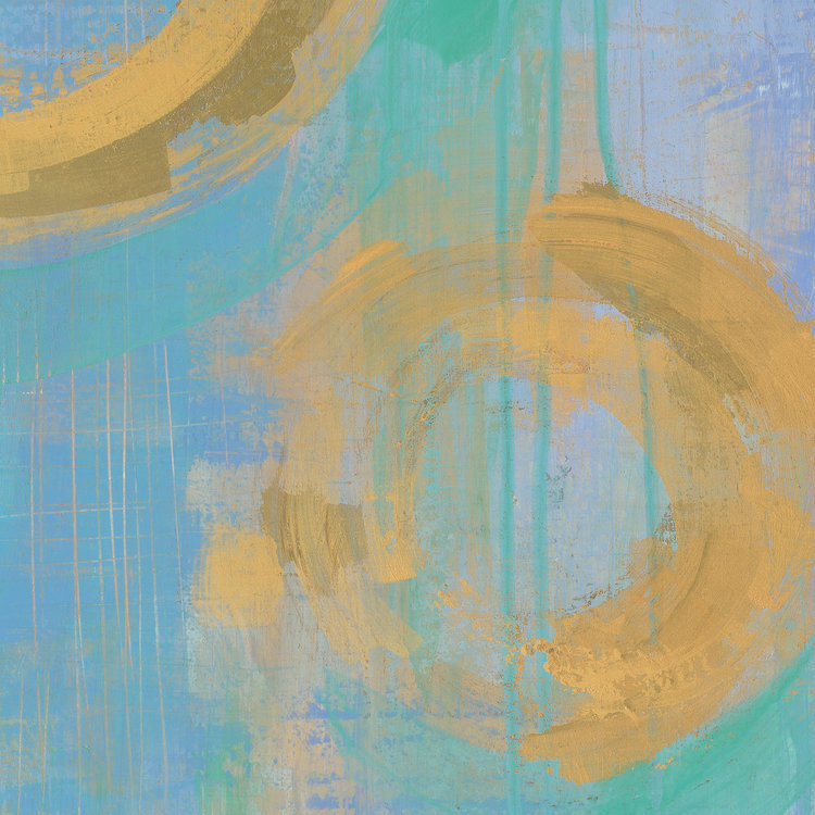 Golden Circles III, reproduction d'art sur toile tendue, H 37 po x l 37 po x P 1,5 po, Toile tendue, Pas de tapis