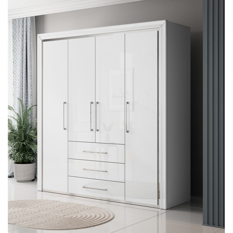 Monsalve 4 Door Manufactured Wood Wardrobe