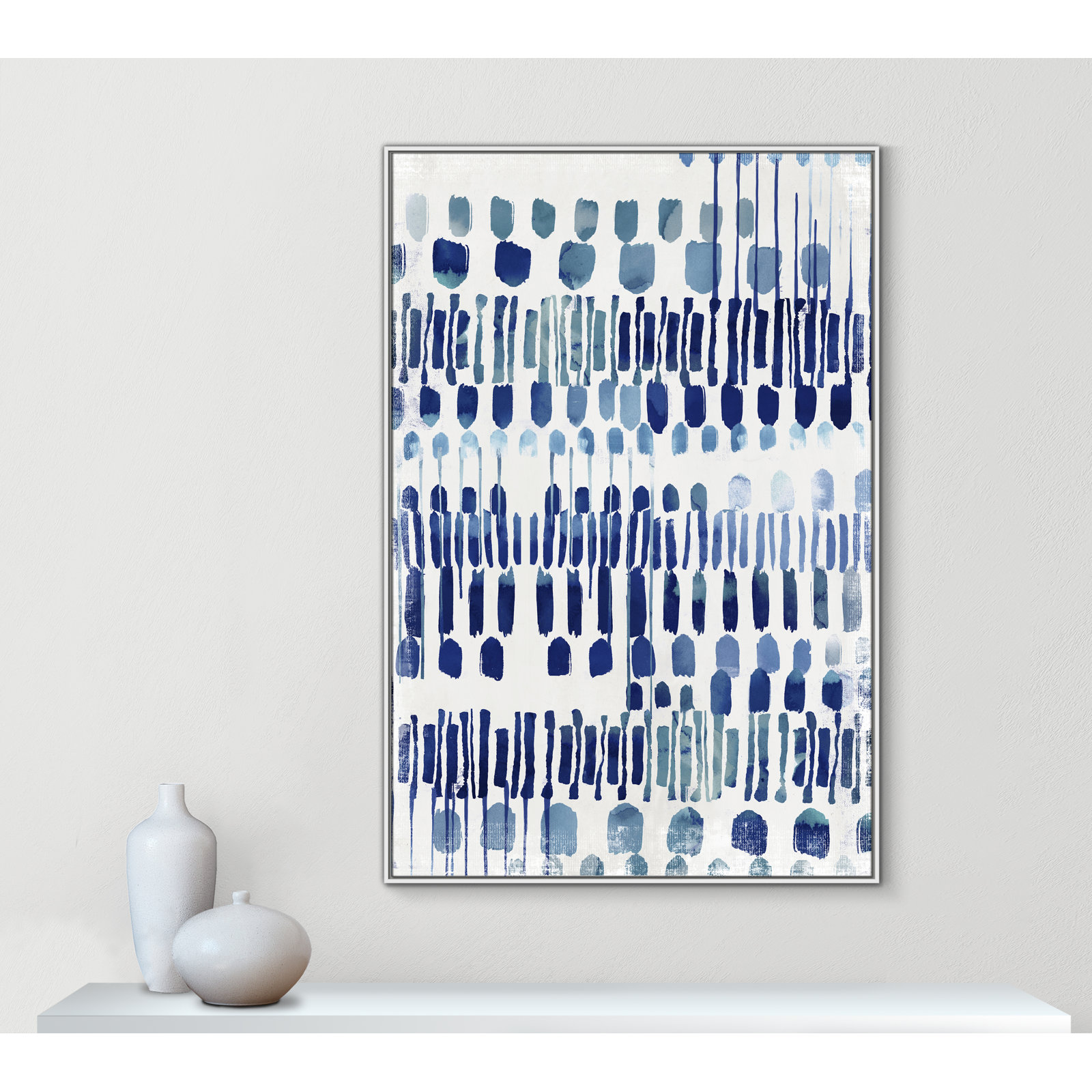 Fynn "Continuously I" Painting by Eva Watts, 61.5" H x 41.5" W x 2" D, White Framed Canvas, No Matte