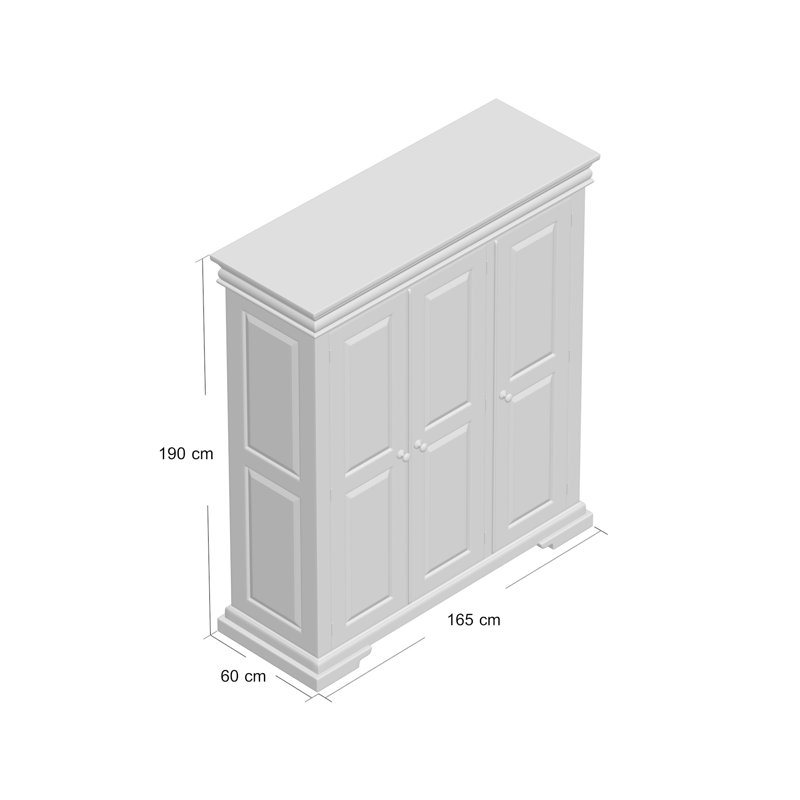 Beaulieu 3 Door Wardrobe, Wax Polish