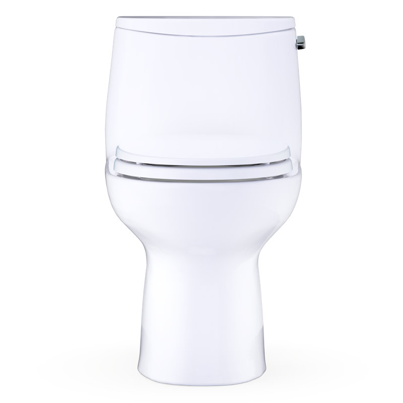TOTO Ultramax One-Piece Round 1.28 GPF Universal Height Toilet with Right-Hand Trip Lever, CEFIONTECT and SS113 SoftClose Seat, Cotton White - MS603113CEFRG#01