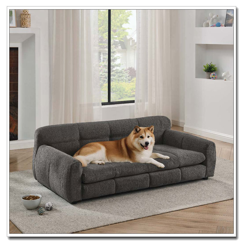 Lit rectangulaire pour chien, canapé-lit pour chien, Gris foncé