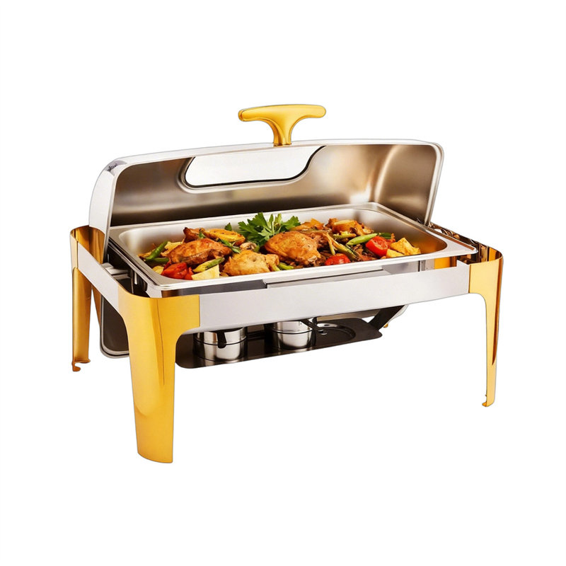 Ensemble de buffet à vaisselle 9 pte avec couvercle visible argenté et doré