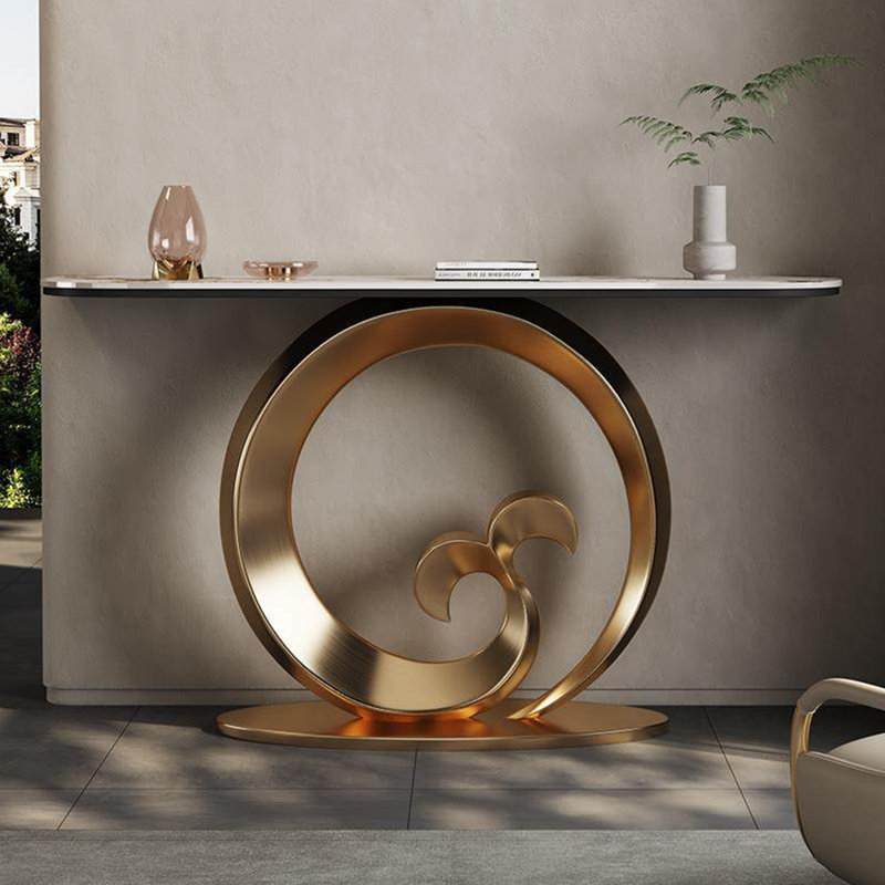 Console en métal de style italien, 33.4" H x 59" W x 13.7" D