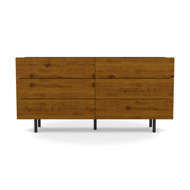 Commode double en teck recyclé, Gris anthracite