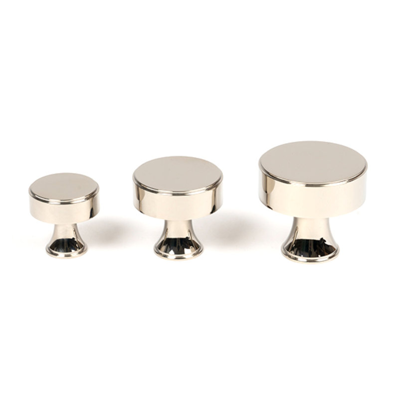 Matt Black Scully Cabinet Knob - 38Mm, 2.5 cm, Polished Nickel