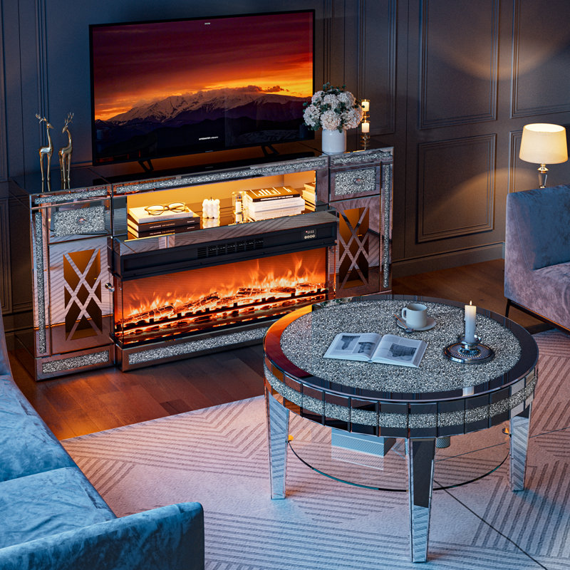 Meuble télé avec miroir Silver