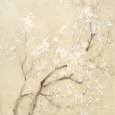 «White Cherry Blossoms I» par Danhui Nai - peinture sur toile tendue