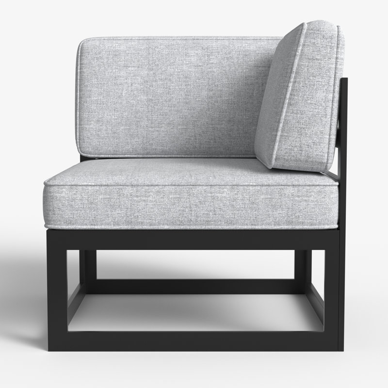 Fauteuil modulaire d'extérieur Layinsun, Gris clair, Noir