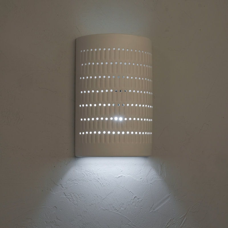 Applique murale d'extérieur en céramique Carely, ampoule DEL incluse, Blanc, H 15 po x l 10 po x P 5 po