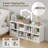 8-cube Bookcase Bookshelf With 2 Anti-tipping Kits Storage Organizer Rustic White