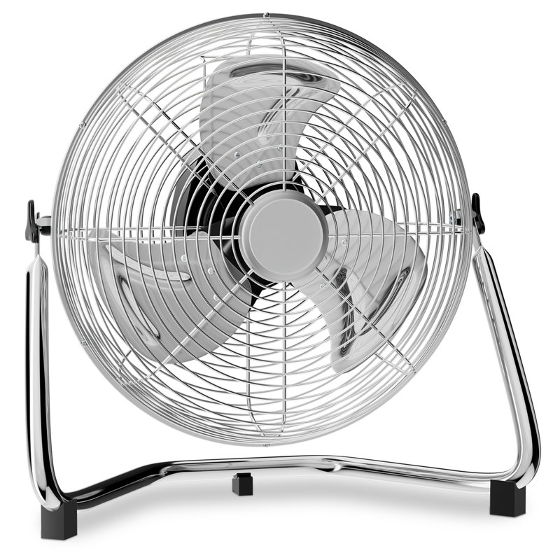 12" High Velocity Floor Fan, 3 Speeds Quiet Heavy Duty Metal Floor Fan with 230° Adjustable Tilt, Sliver