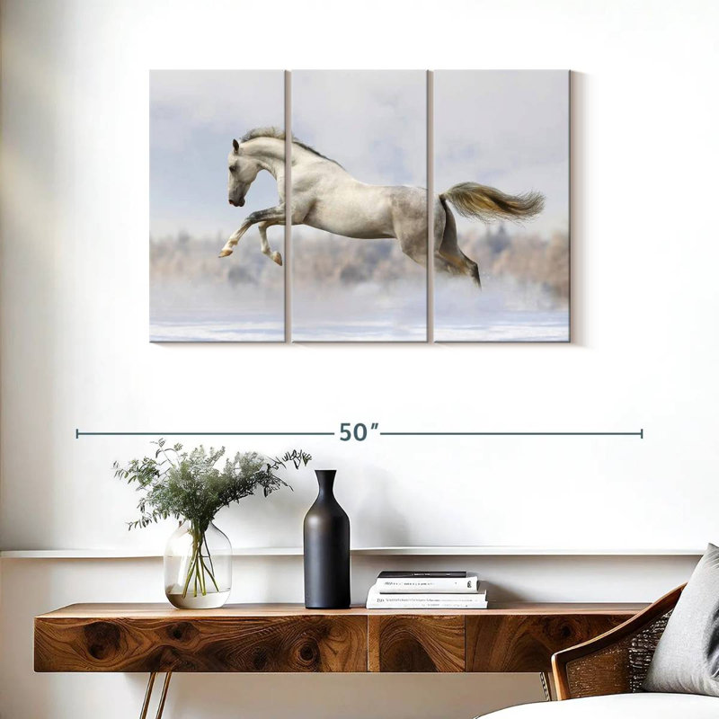 Brampt Jumping White Stallion, 24" H x 38" W