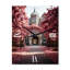 Horloge murale surdimensionnée rose University Welcome-399292230