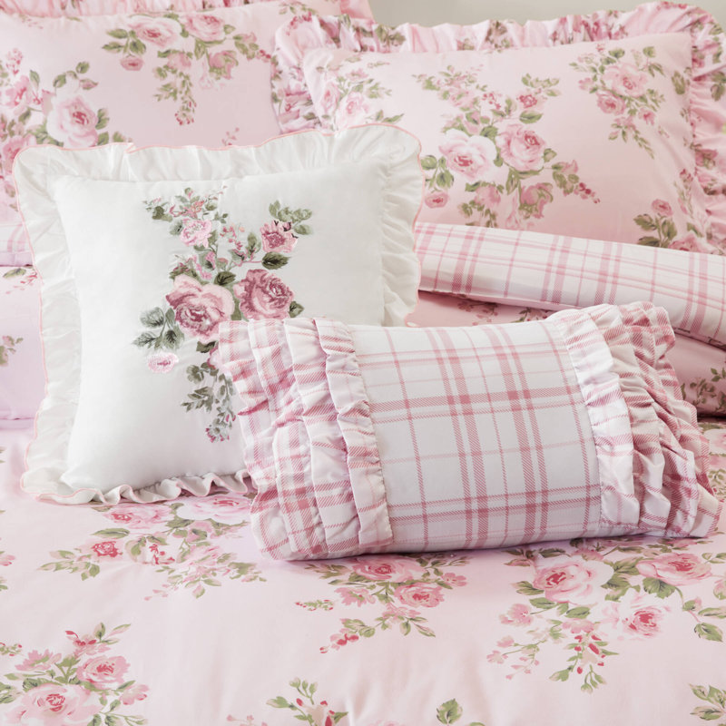 Plaid and Floral Comforter Set