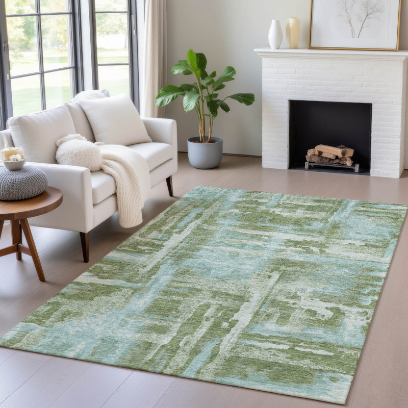 Tapis intérieur / extérieur lavable à la machine Cactus, Rectangle 10 pi x 14 pi
