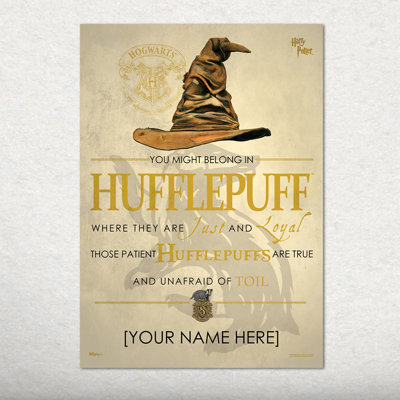 « harry potter (tri hat hufflepuff-personnaliser) »-impression sur papier sans cadre