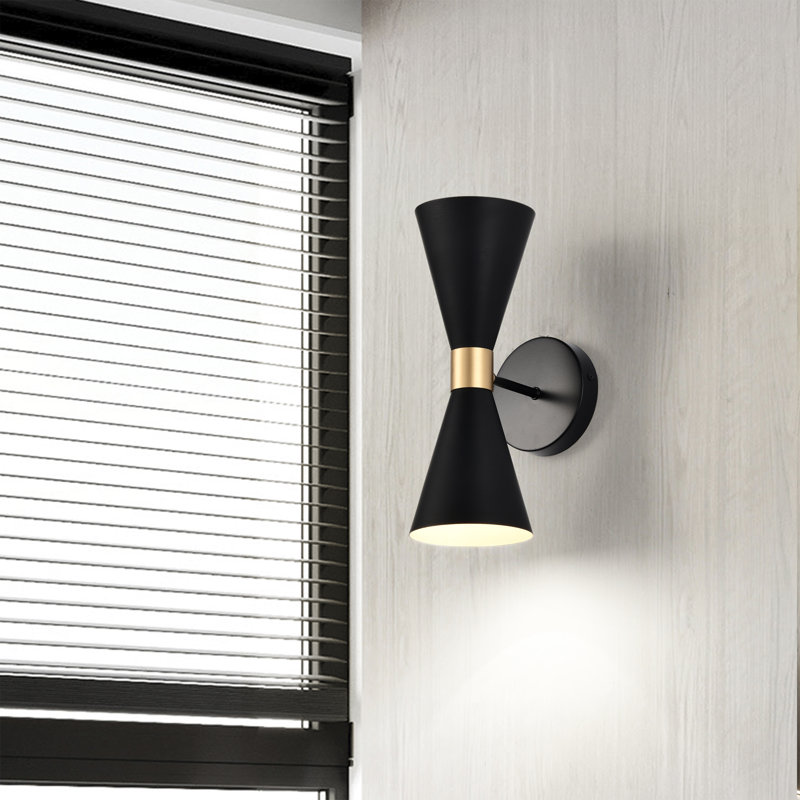 Amillio Zinc Alloy LED Armed Sconce, Black