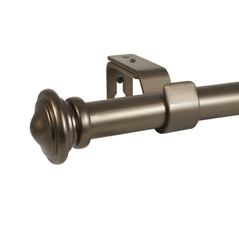Iniguez Adjustable Single Curtain Rod, 18" - 36" W, Bronze