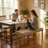Upholstered Dining Bench Chair  With Solid Wood Legs For Dining Table, 52.8'' W Natural Linen Seat-91570243