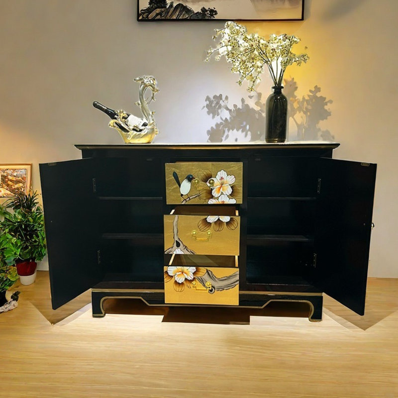 Armoire de rangement moderne en feuille d'or peinte moderne