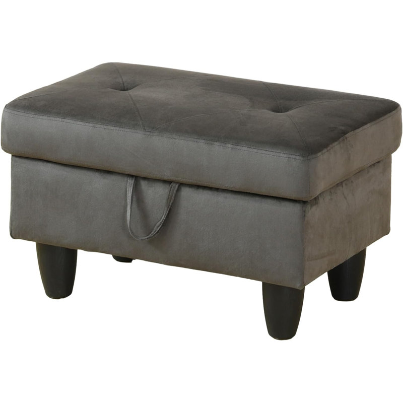 Rehmaan Upholstered Storage Bench, Espresso 100% Cotton
