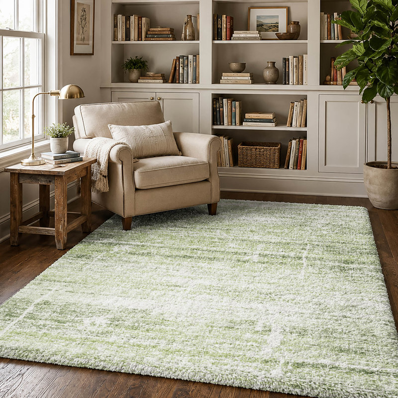 Washable Abstract Indoor Rug, Aloès, 9' x 12'