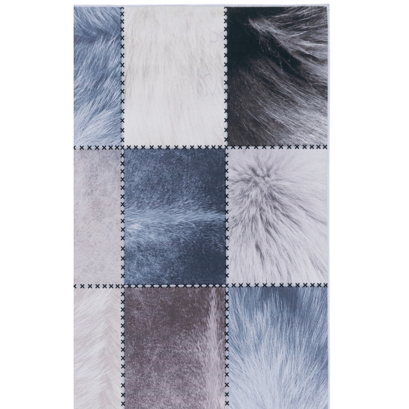 Faux Hide Performance Machine Washable Geometric Rug, Rectangle 4' x 6'