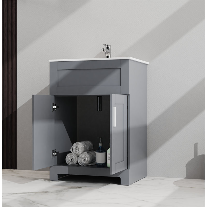 Ensemble de meuble-lavabo simple 24 po avec plateau Herzlinde