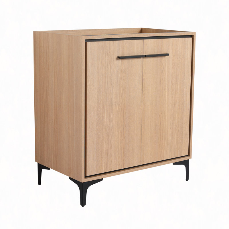 Base de meuble-lavabo 30 po sans lavabo, armoire de rangement avec portes, bois d'ingénierie